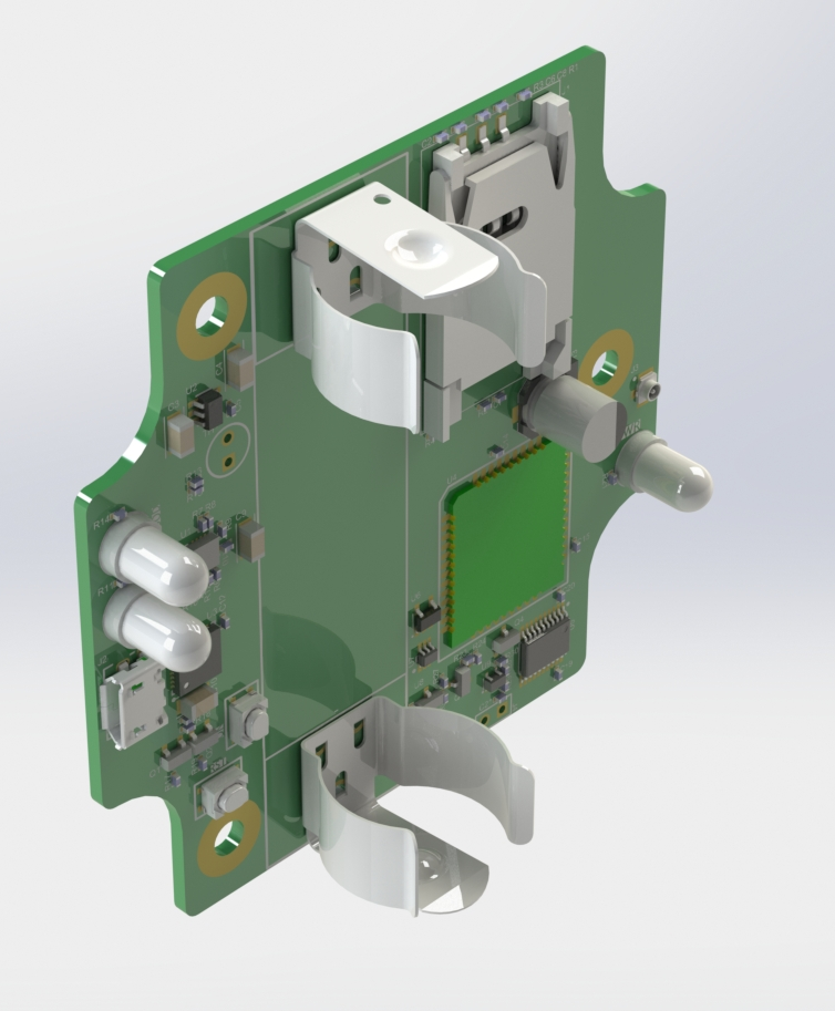 Render of PCB For Cell IOT Project